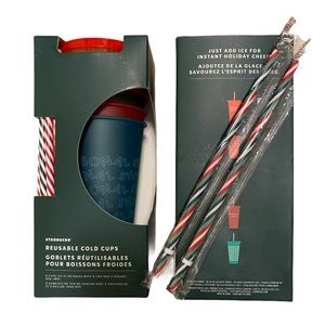 Set of 2 2019 Holiday Reusable Cold Cups